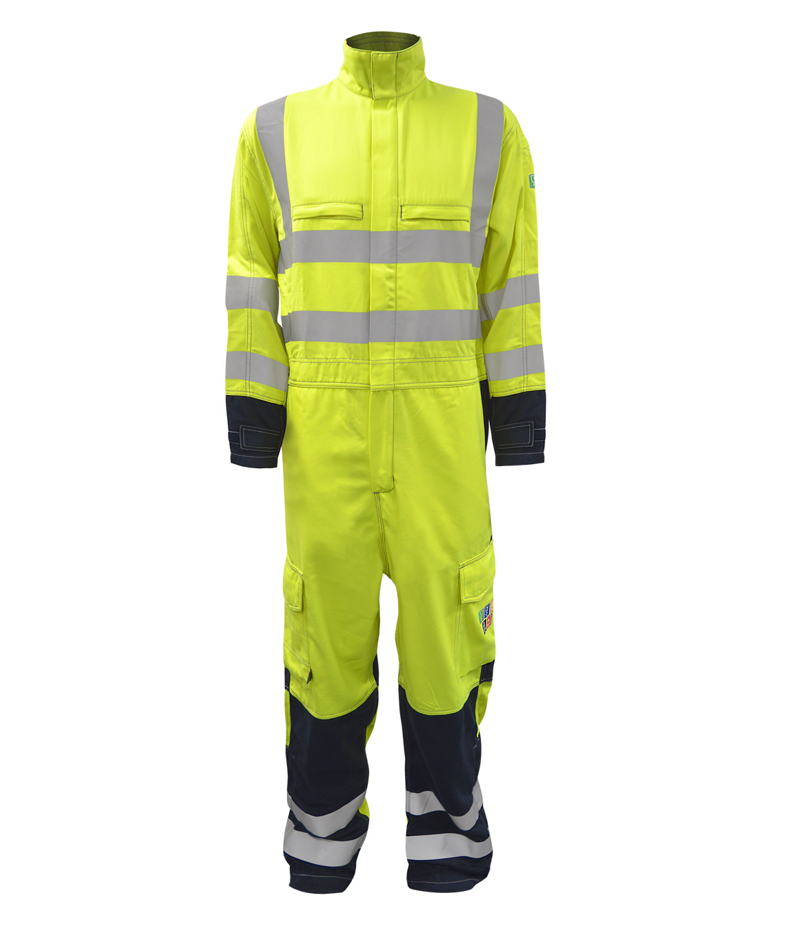 Nimbus FR Arc Coverall regular leg with zip front action back hi-vis trim multiple pockets 60% Modacrylic 40% Cotton ATPV 8.2