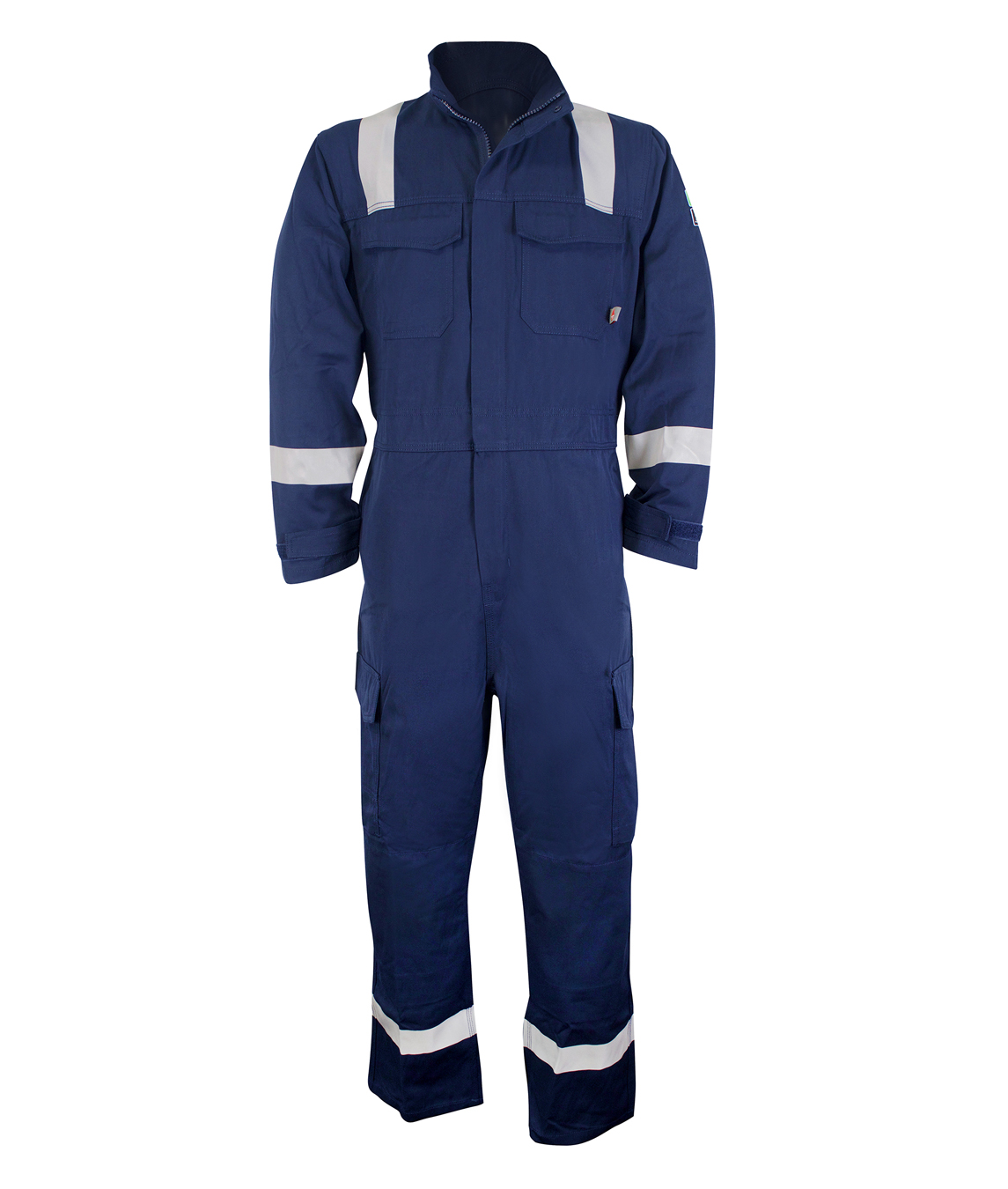 Brass Inherent Flame Retardant Coverall Tall Leg with high mandarin collar Nordic reflective tape knee pad pockets two-way zip