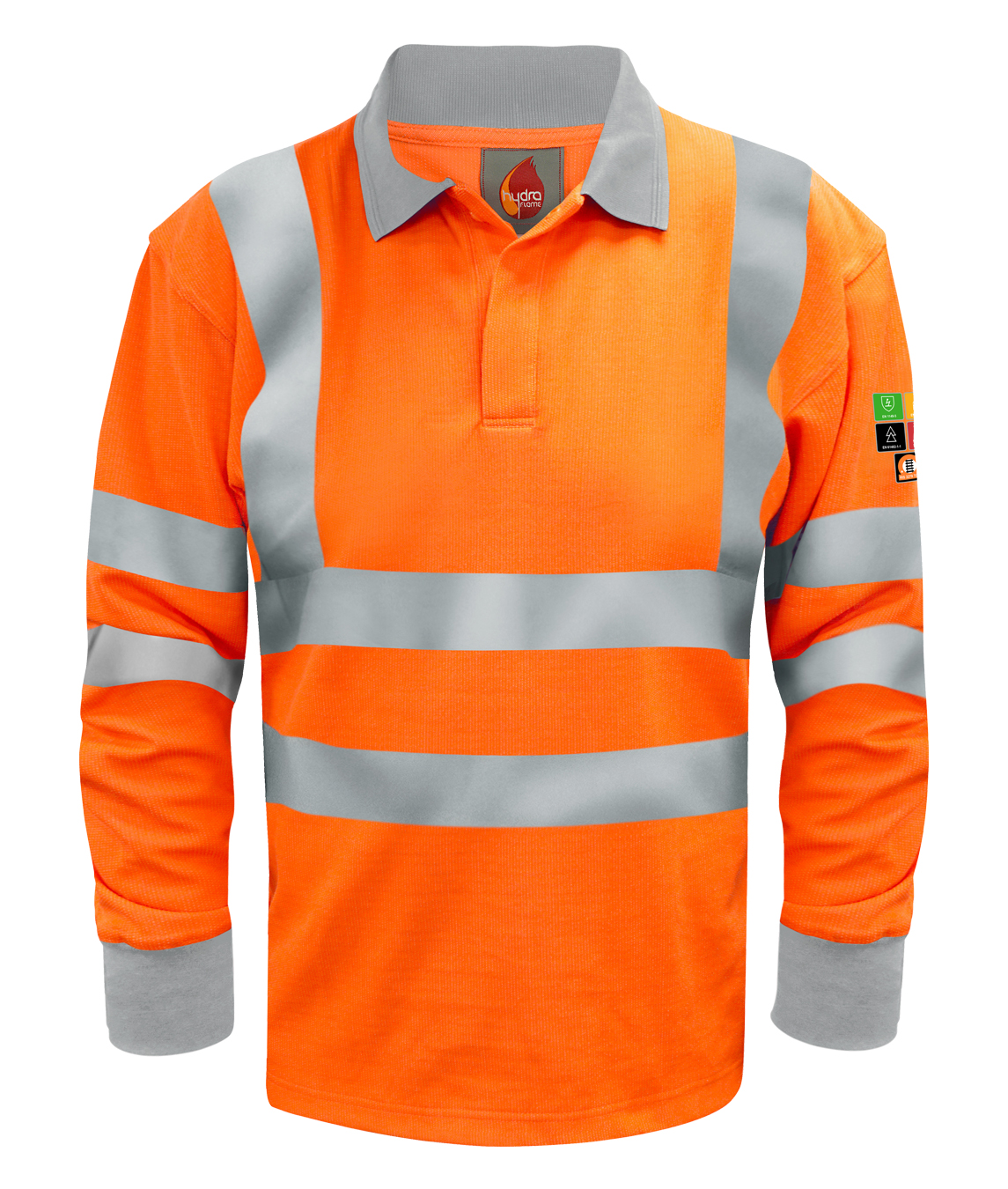 Quantum : Hi Vis Flame Retardant ARC Long Sleeve Polo Shirt Orange