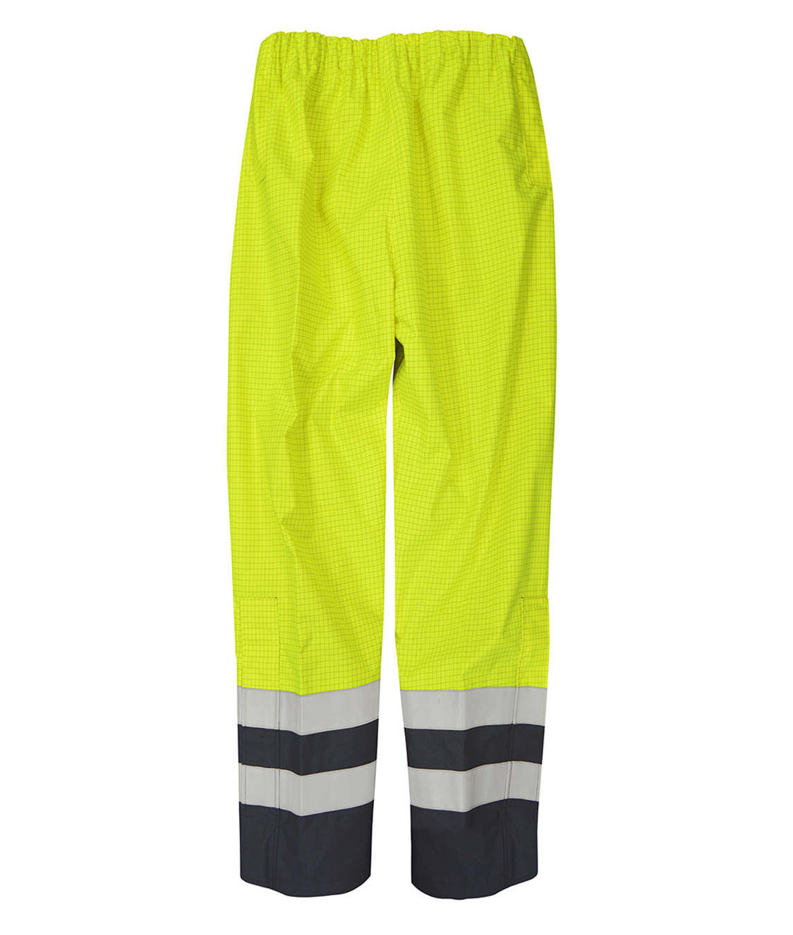 Colima Hydra Matrix Two Tone Over Trouser hi-vis yellow navy lower leg zip gusset hem elastic waistband FR anti-static fabric