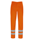 Artemis FR Cotton Trousers orange with sewn double-band FR reflective tape 320GSM zip fly 7 belt loops side pockets