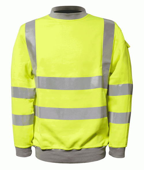 Basov Inherent Flame Retardant Sweat Shirt hi-vis with contrast ribbed collar cuffs hem taped neck and sleeve pocket