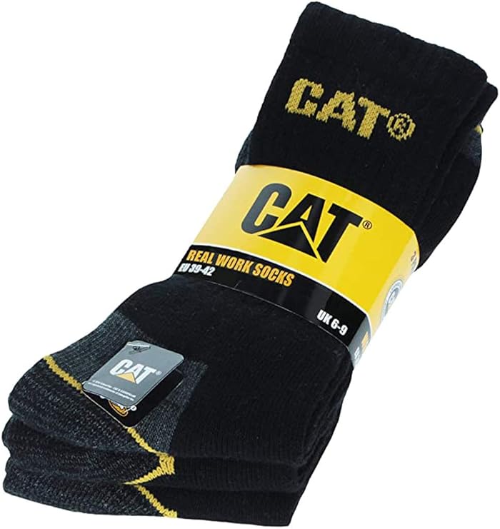 Caterpillar Socks - Black - Pack Of 3