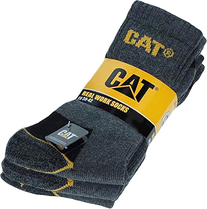 Caterpillar Grey Work Socks Pack of 3