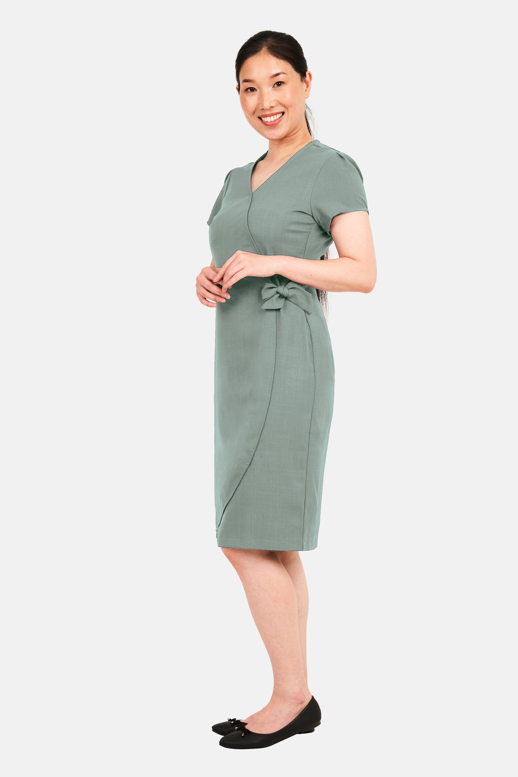 La Beeby Elena Faux Wrap Twill Dress