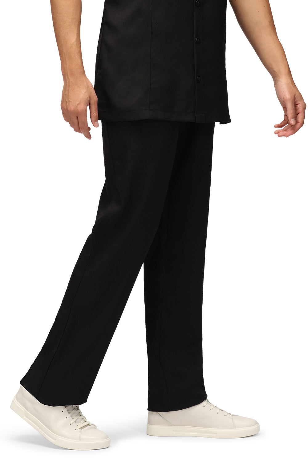 La Beeby Leroy male trousers straight leg 34in elasticated waistband front button 195GSM 65% polyester 35% cotton
