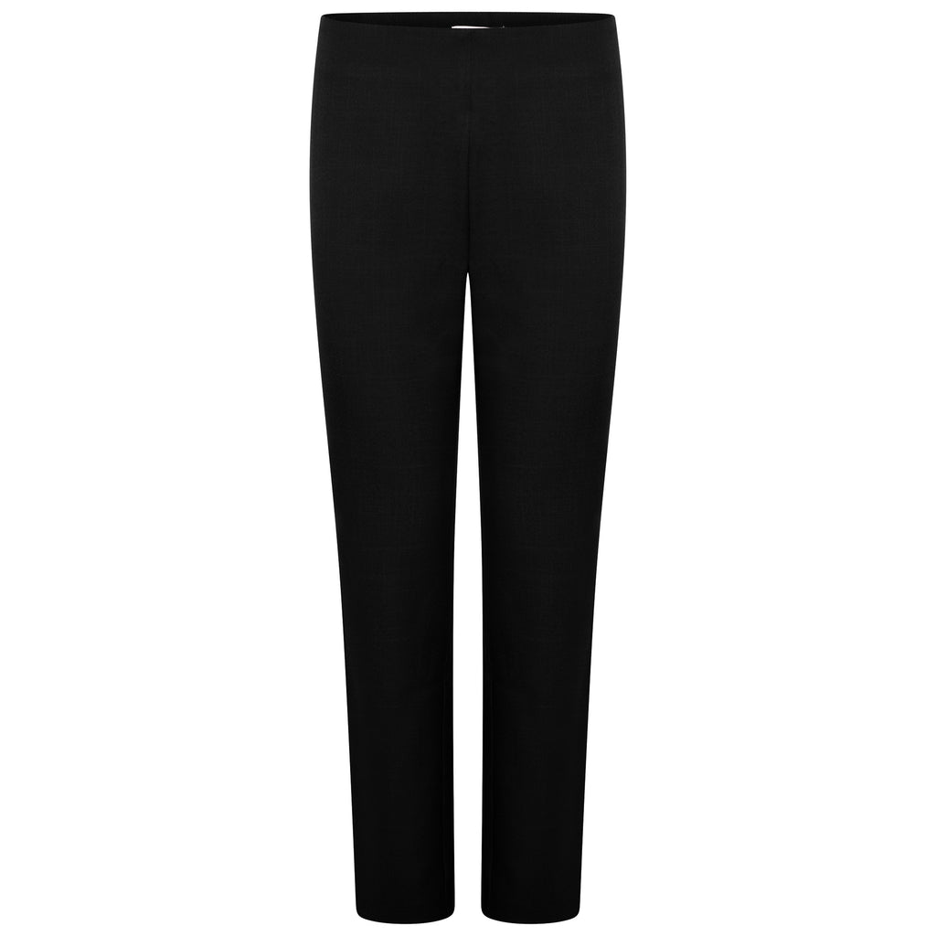 La Beeby Lili unhemmed women trousers straight leg high waist side zip 100% polyester soft twill