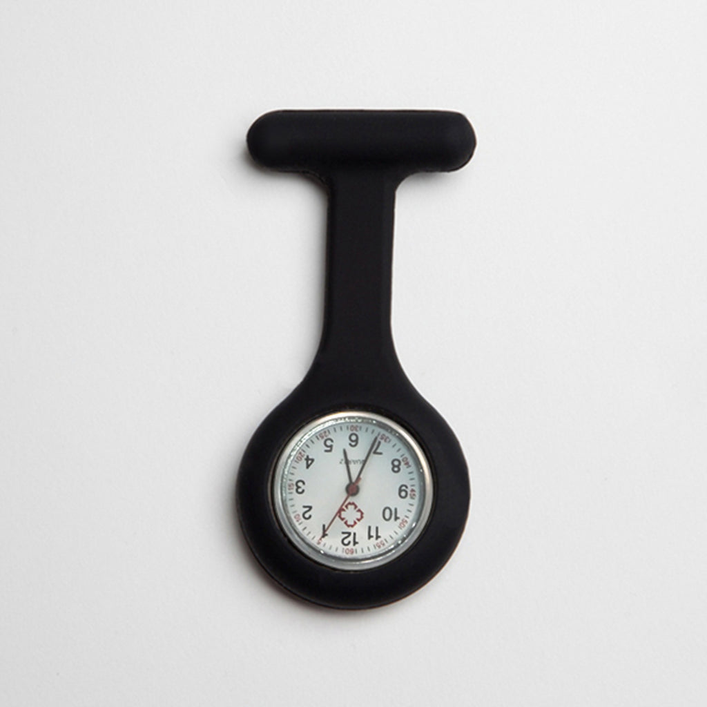 La Beeby Silicon fob watch with silver fob face flexible silicon casing and readable dial for healthcare spa use