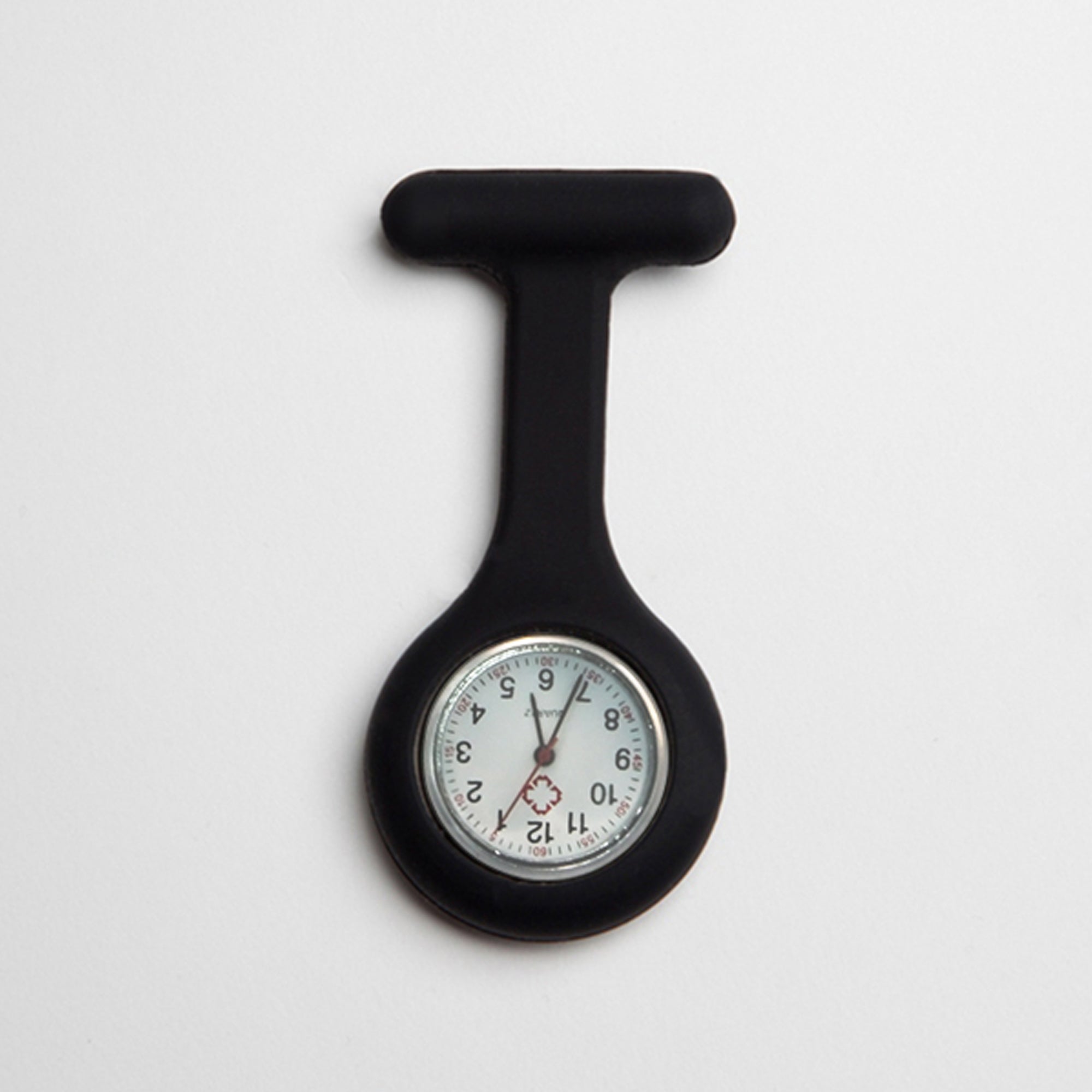 La Beeby Silicon fob watch with silver fob face flexible silicon casing and readable dial for healthcare spa use