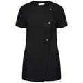 Behrens Beau Tunic women's soft twill asymmetrical neckline with crystal detail concealed front zip and side vents