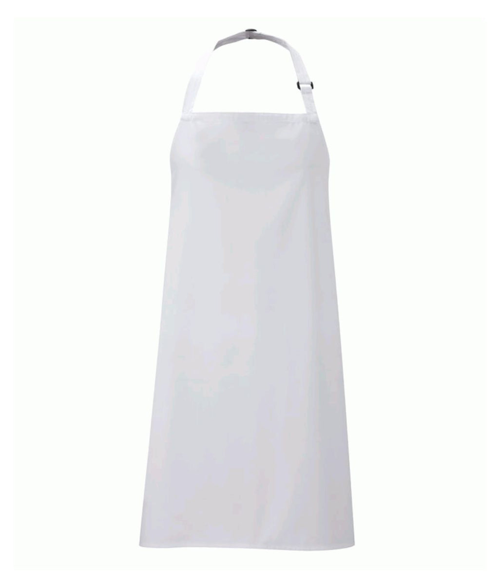 Bib Apron Unisex Solid Colours  | White - Eg Clothing UK