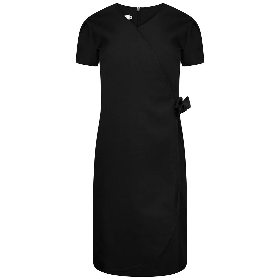 Behrens Elena Dress soft twill polyester faux wrap with side tie and back zip salon uniform
