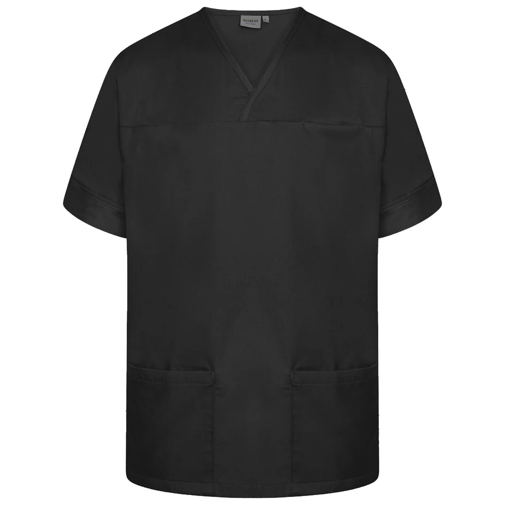 Behrens Plain Smart Scrub Top unisex with crossover neckline action back side vents and three waterproof-lined pockets