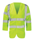 Bracer Yellow 3/4 Sleeve Jerkin with full reflective tape Velcro front 100% polyester EN ISO 20471 Class 3