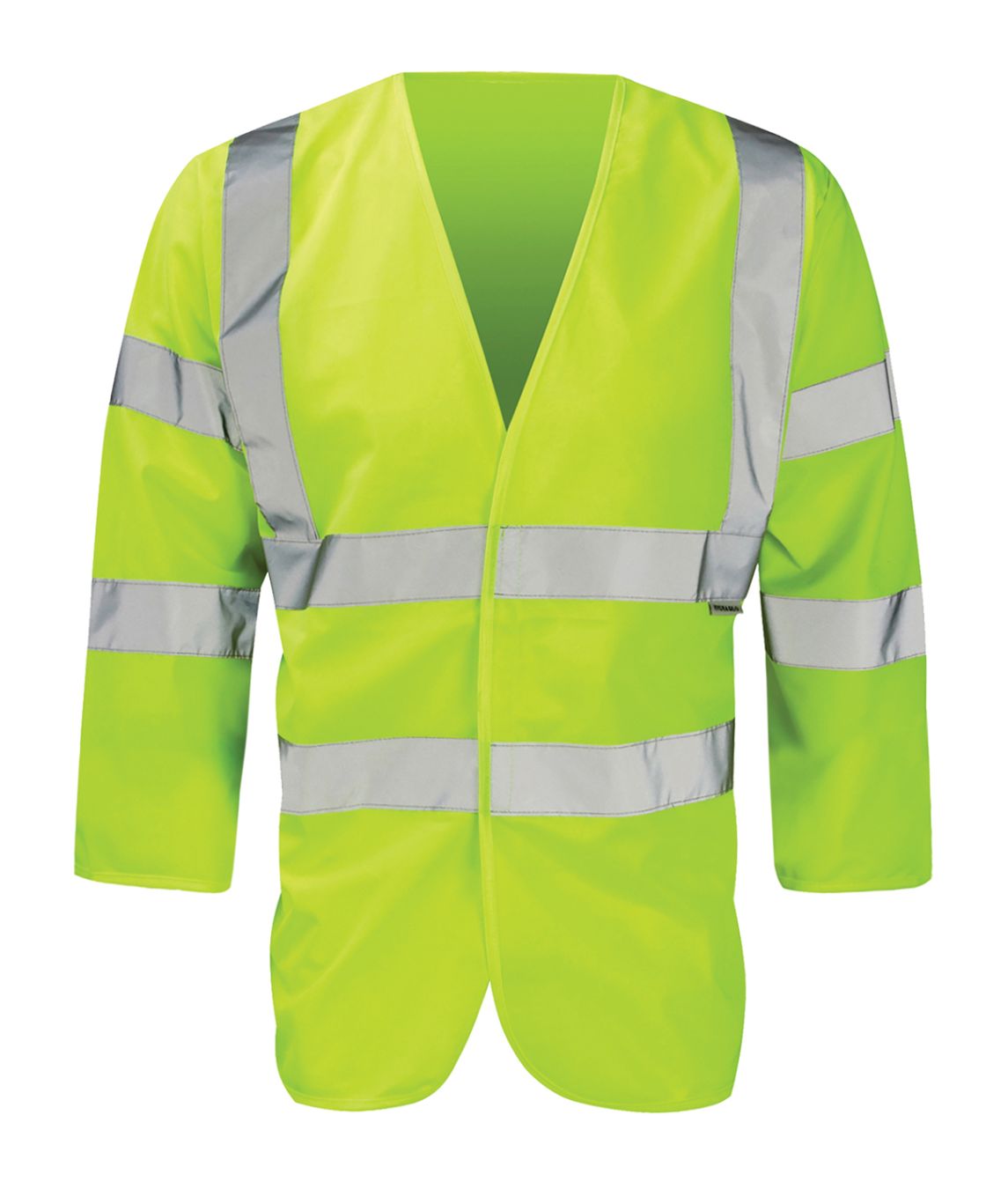 Bracer Yellow 3/4 Sleeve Jerkin with full reflective tape Velcro front 100% polyester EN ISO 20471 Class 3