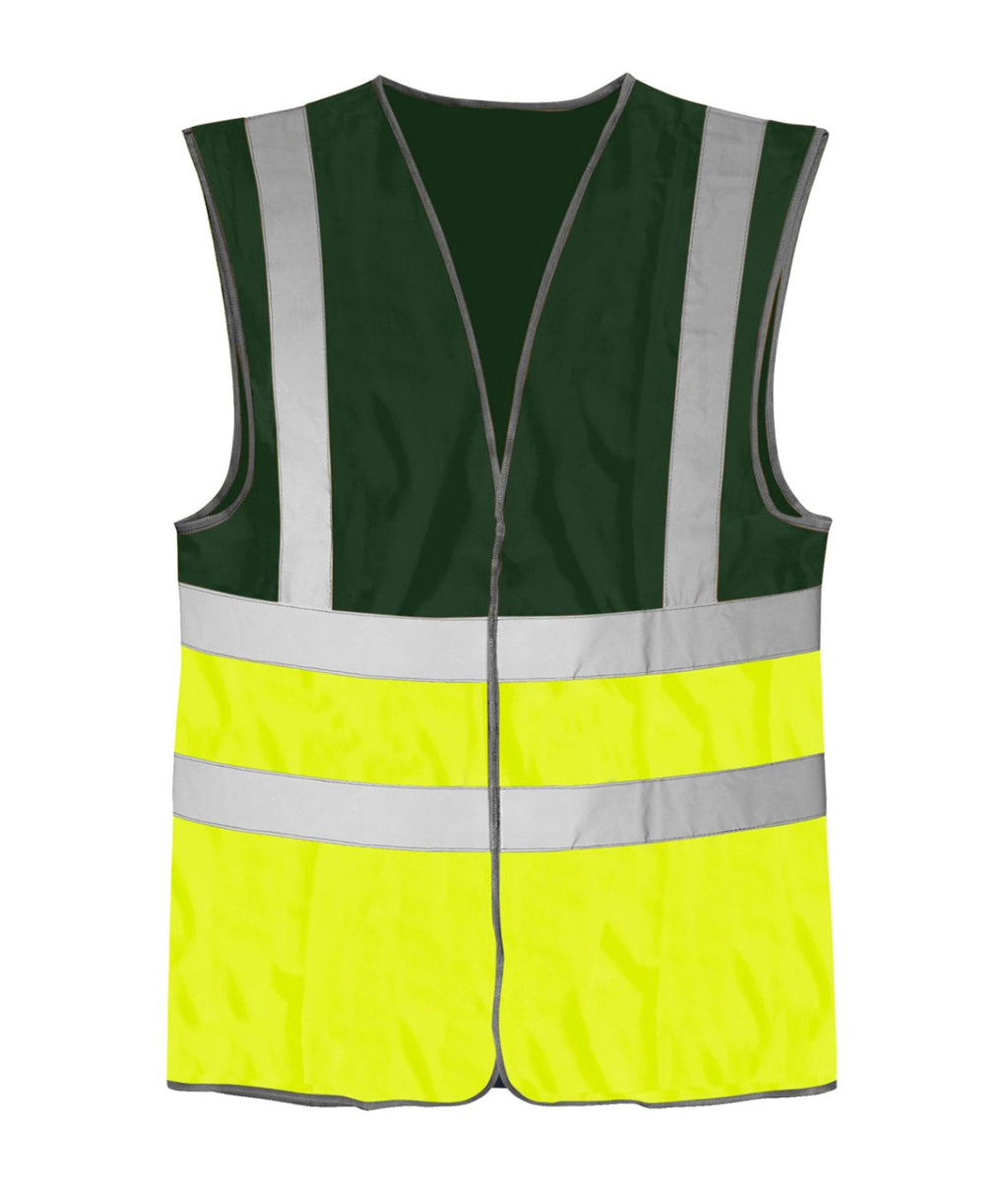 Brig Hi-vis Two Tone Waistcoat | Green / Yellow - Eg Clothing UK