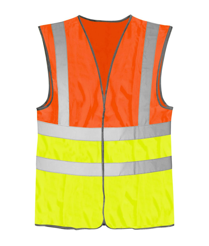 Brig Hi-vis Two Tone Waistcoat | Orange / Yellow - Eg Clothing UK
