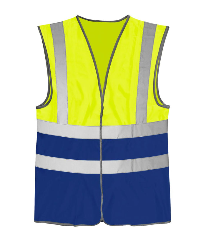 Brig Hi-vis Two Tone Waistcoat | Yellow / Royal - Eg Clothing UK