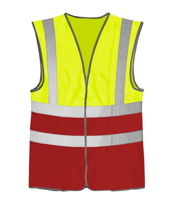 Brig Hi-vis Two Tone Waistcoat | Yellow / Red - Eg Clothing UK