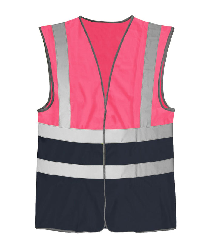 Brig Hi-vis Two Tone Waistcoat | Pink / Navy - Eg Clothing UK