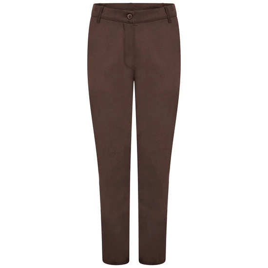 Brown Ladies Trousers Unhemmed