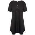 Behrens Chloe tunic soft twill square neckline faux button front adjustable back tie