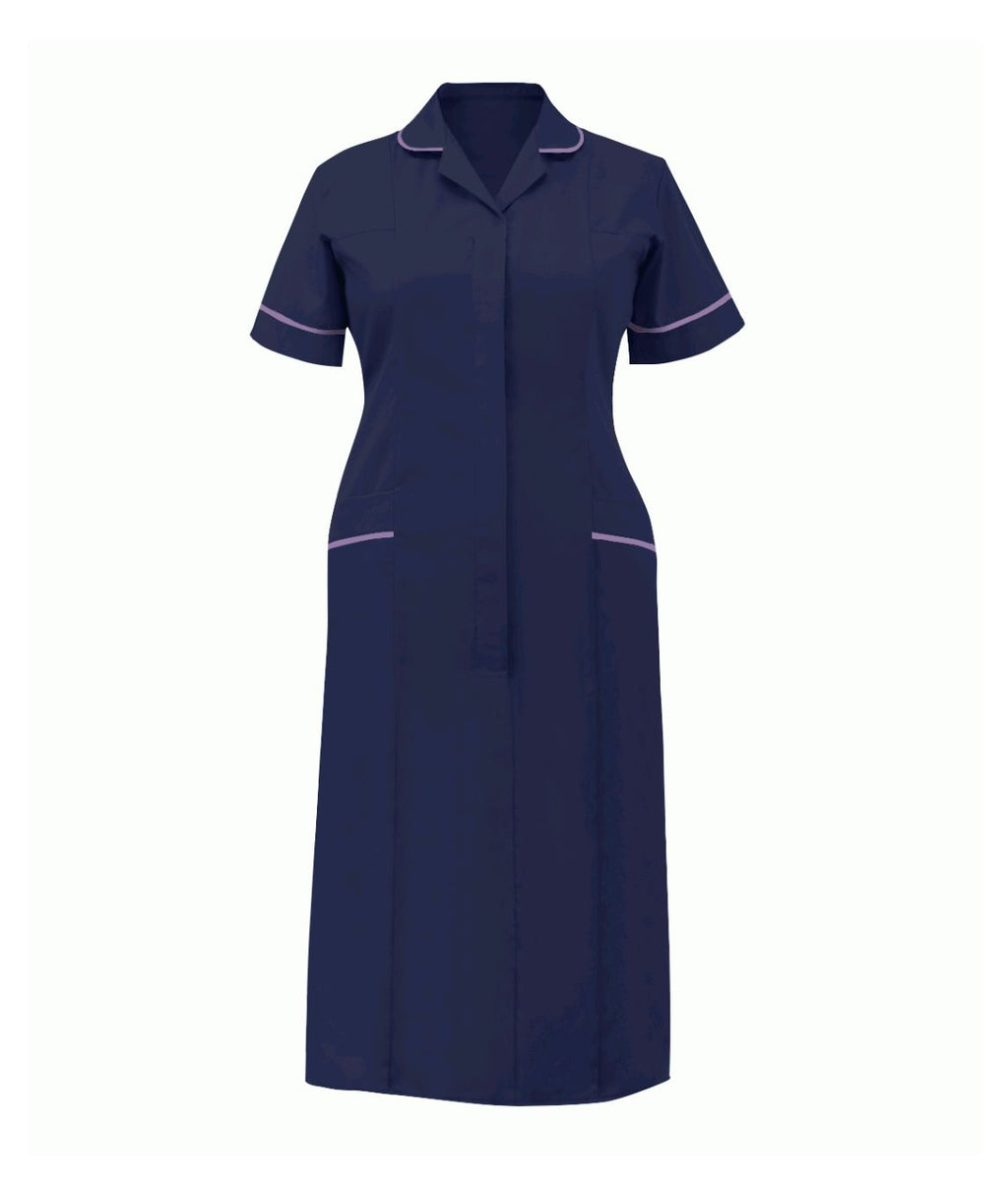 Classic Stepin Dress Ladies Multi-Color | Navy-Lilac - Eg Clothing UK
