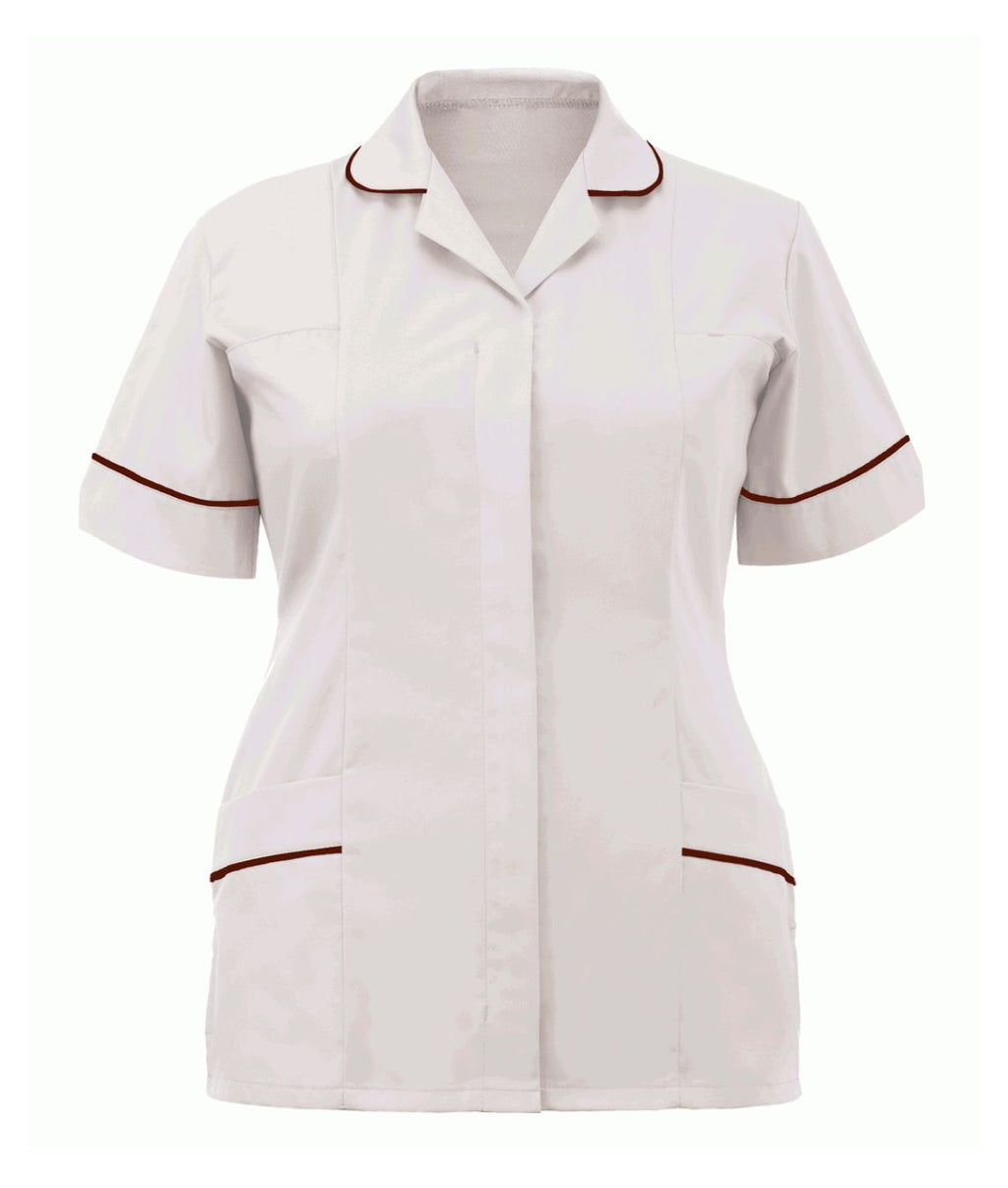 Classic Tunic Ladies Multi-Colour | White-Burgundy - Eg Clothing UK