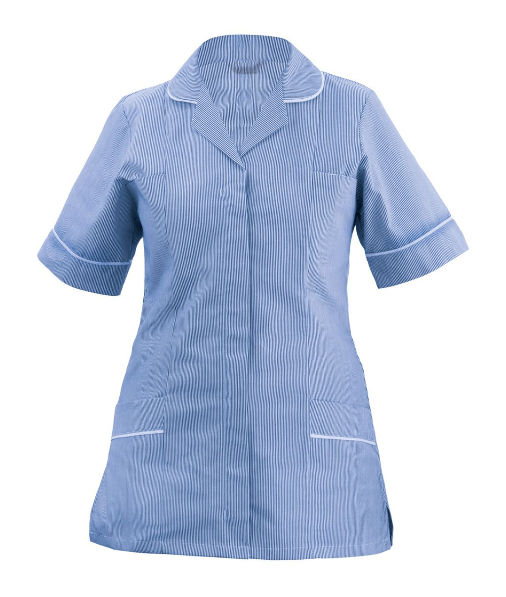 Classic Tunic With Stripes Ladies | Hospital Blue Stripe - Eg Clothing UK