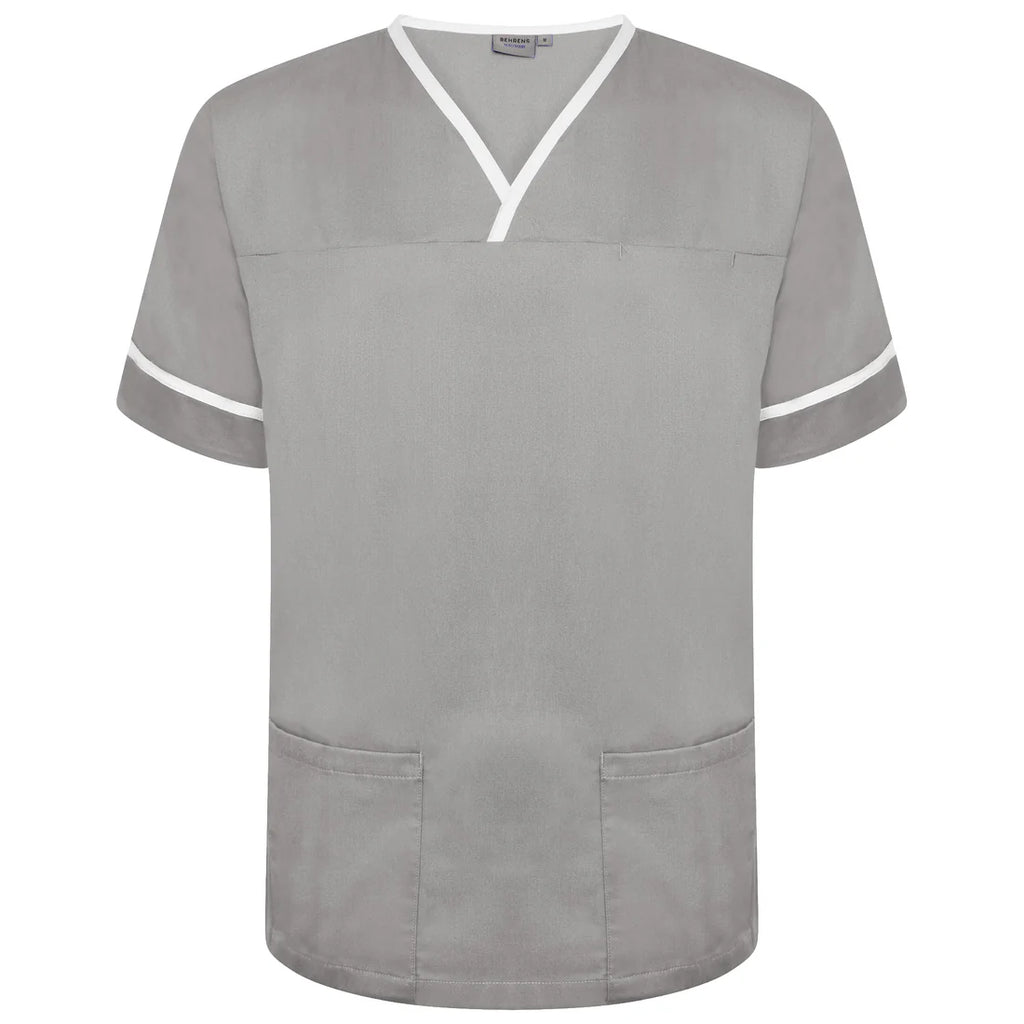 Contrast Trim Smart Scrub Top-GWT