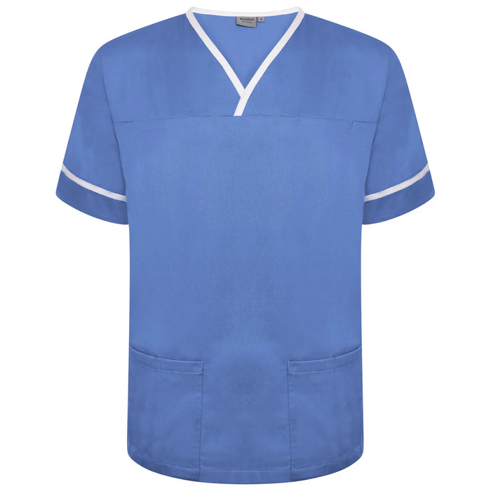 Contrast Trim Smart Scrub Top-HBWT