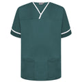 Behrens Contrast Trim Smart Scrub Top unisex with crossover neckline contrast trim action back side vents waterproof-lined pockets