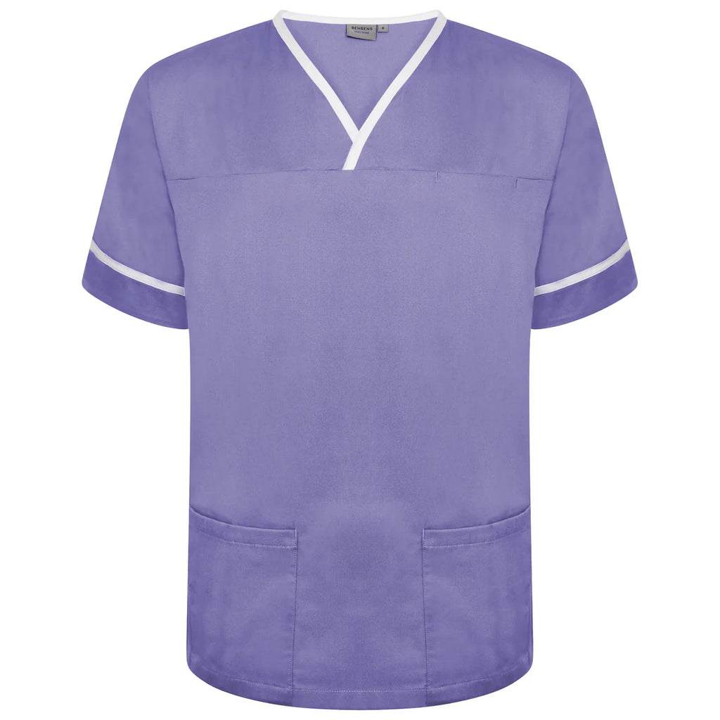 Contrast Trim Smart Scrub Top- LWT