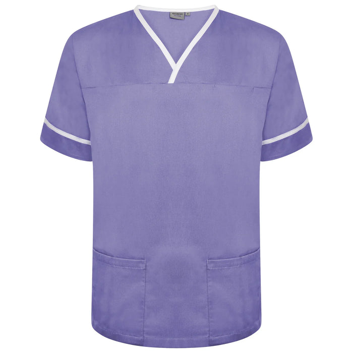 Contrast Trim Smart Scrub Top- LWT