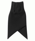 Clip On Cravat Black pre-tied knot with visible metal clip fastener and smooth black fabric