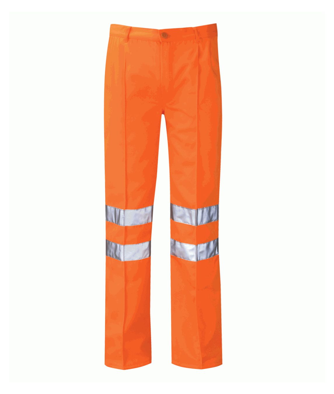 Delta Classic Hi Vis Short Leg work trouser polyester-cotton sewn reflective tape zip fly front slant pockets back jet pocket
