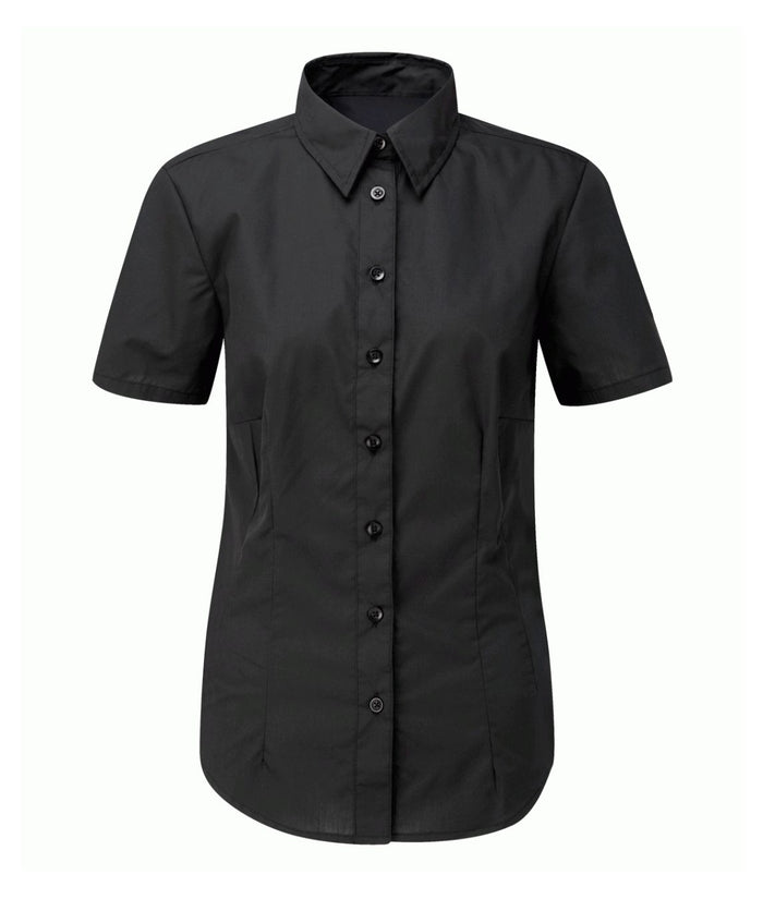 Deluxe-Blouse-Short-Sleeve | Black - Eg Clothing UK