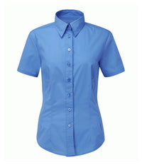 Deluxe-Blouse-Short-Sleeve | Sky Blue - Eg Clothing UK