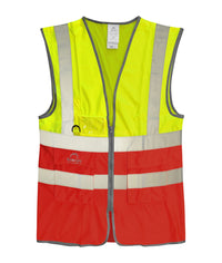 Dhow Hi-vis Two Tone Waistcoat | Yellow / Red - Eg Clothing UK