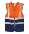Dhow Hi-vis Two Tone Waistcoat | Orange / Navy - Eg Clothing UK
