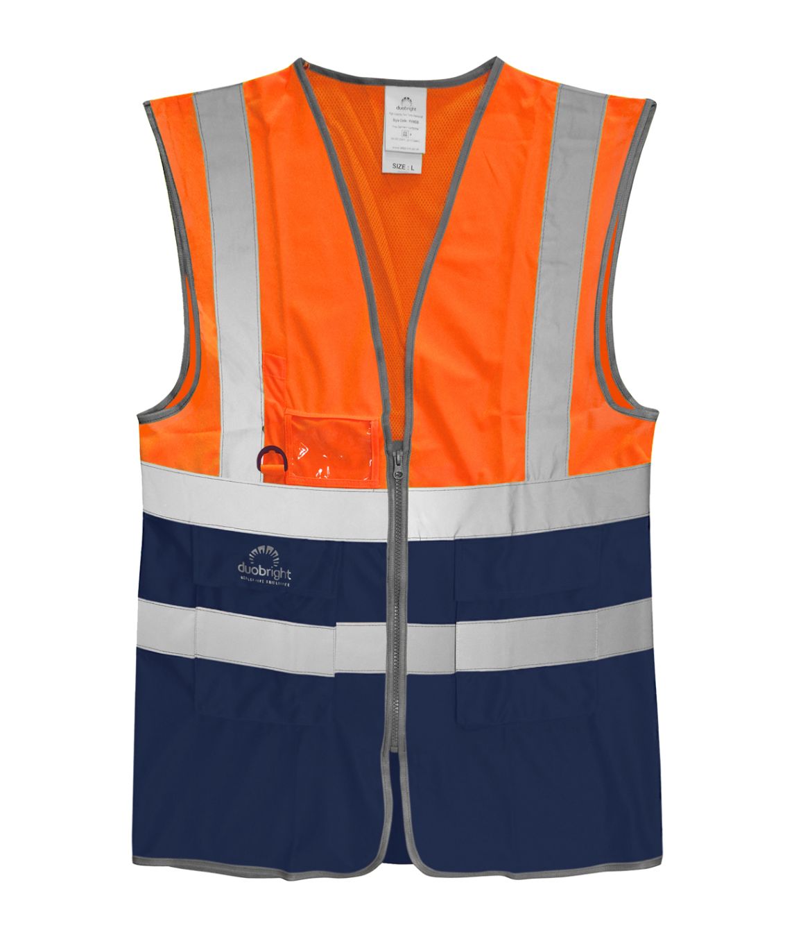 Dhow Hi-vis Two Tone Waistcoat | Orange / Navy - Eg Clothing UK