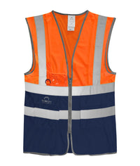 Dhow Hi-vis Two Tone Waistcoat | Orange / Navy - Eg Clothing UK