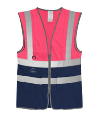 Dhow Hi-vis Two Tone Waistcoat | Pink / Navy - Eg Clothing UK