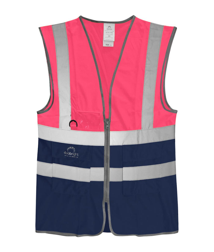 Dhow Hi-vis Two Tone Waistcoat | Pink / Navy - Eg Clothing UK