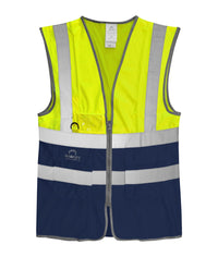 Dhow Hi-vis Two Tone Waistcoat | Yellow / Navy - Eg Clothing UK