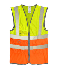 Dhow Hi-vis Two Tone Waistcoat | Yellow / Orange - Eg Clothing UK