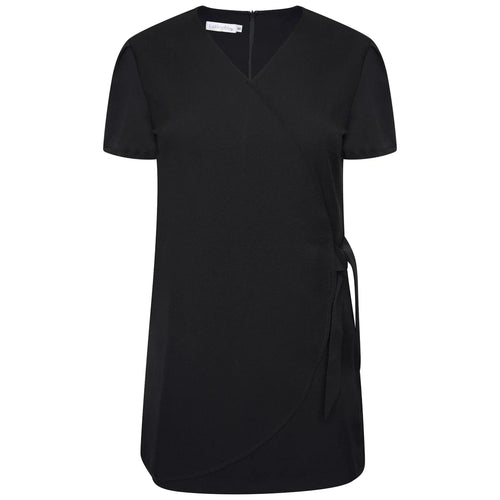 Behrens Gisele Tunic women's faux wrap with side tie pleat sleeves back zip 100% soft twill polyester