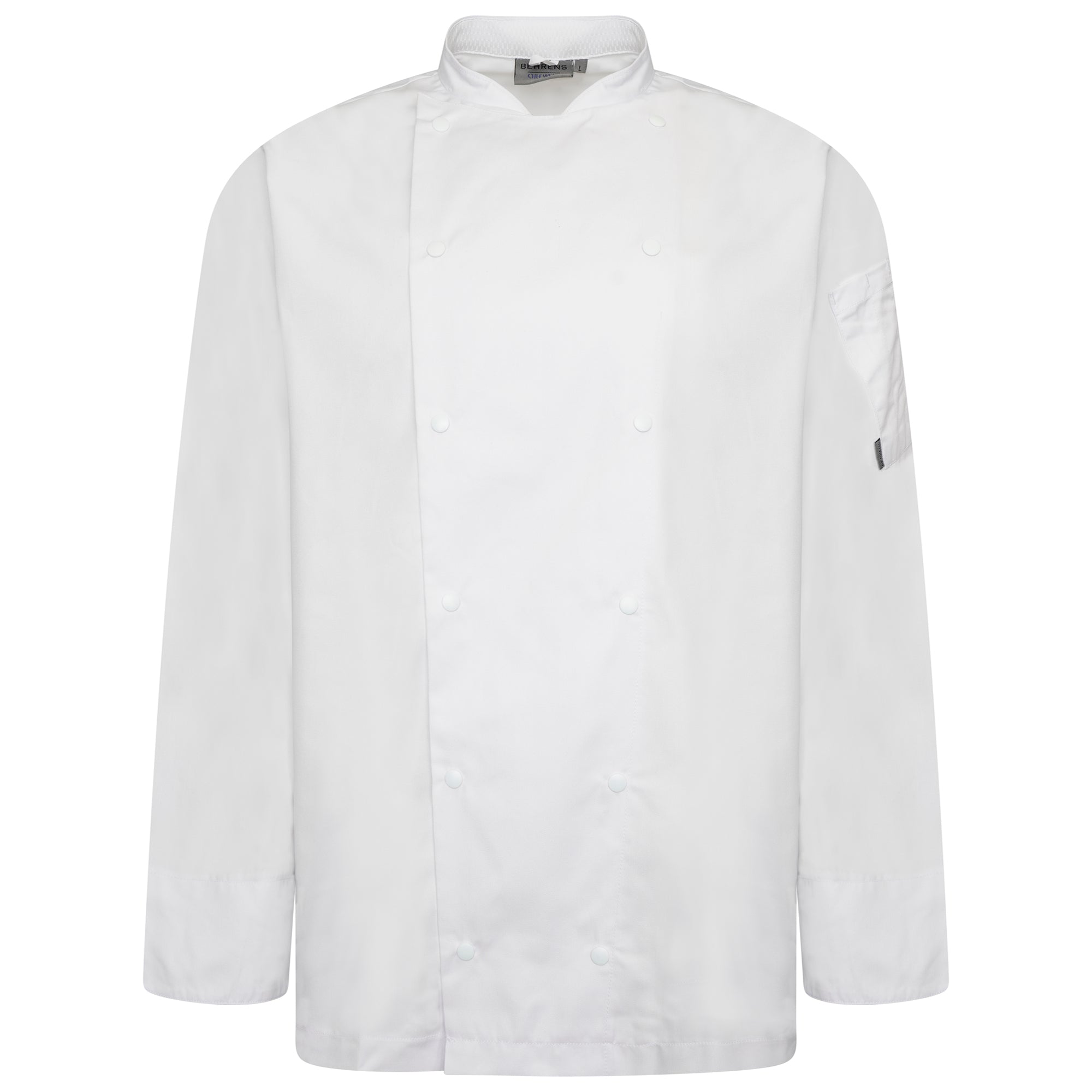 Behrens Chef’s Jacket long sleeve 65% polyester 35% cotton 195gsm buttoned front unisex sizes 2XS-4XL