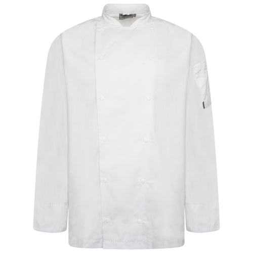 Behrens Chef’s Jacket long sleeve 65% polyester 35% cotton 195gsm buttoned front unisex sizes 2XS-4XL