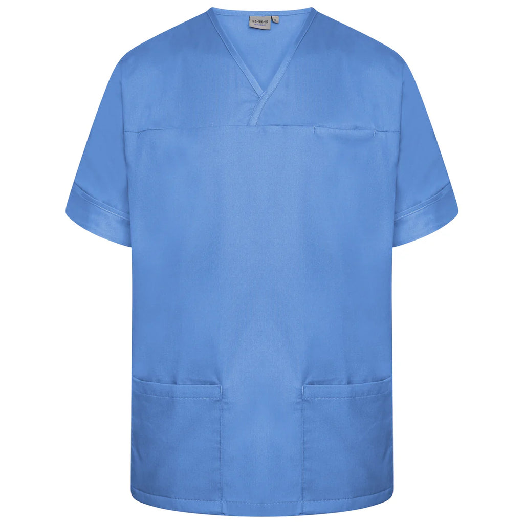 Hospital Blue Plain Smart Scrub Top-NSTP